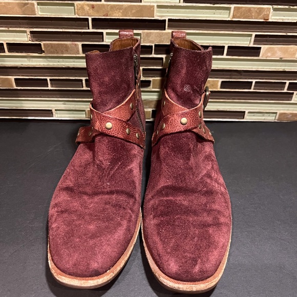 Kork Ease Wine Suede Zip Up Bootie Size 8 M - Picture 3 of 5